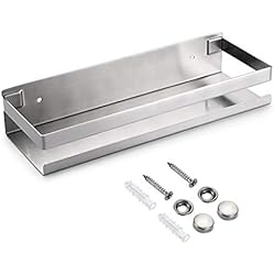 Estanteria Acero Inoxidable Ikea SUMNACON Estante de almacenamiento de esquina de baño de acero inoxidable para accesorios de baño, estantes de pared para baño, ducha, organizador de almacenamiento para cocina, hotel (30cm, plateado)