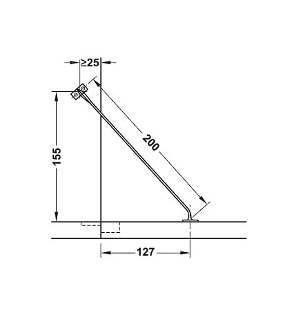 Häfele 366.73.702 - Öffnungsbegrenzer 200 mm | Klappenhalter | Für Klappen und Oberschränke | Kunststoff | Weiß | Zum Schrauben