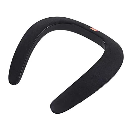 DEALPEAK Portable Wireless Stereo Wearable Neck Hanging Bluetooth 4.1 Speaker Sports Music MP3 Player Subwoofer Bass Supporting TF Card and FM Radio (Color : Black)