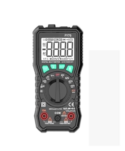 FY76 デジタルマルチメーター 6000カウント AC/DC 電圧電流計 抵抗 オーム LCD バックライト 電気技師用検出器 プロにもDIY愛好家にも