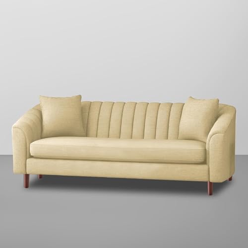 Image of Doraldo 3 Seater Sofa Set for Living Room (Cream) Premium Fabric Sofa