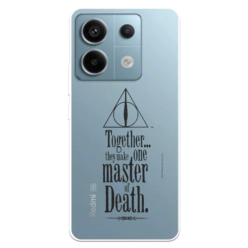 Funda Compatible con Xiaomi Redmi Note 13 5G Oficial de Harry Potter Death para Proteger tu móvil. Carcasa de Silicona Transparente Flexible con Licencia Oficial de Harry Potter