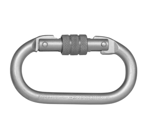 Image of Karam Steel Carabiner Hook PN-112 Gate Opening: 18 mm, Tensile Strength: 25 Kn - (PN 112)' (Alloy Steel, Steel Screw Locking Karabiner) | Pack of 2