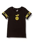 borussia dortmund retro football shirts Gerippter Rundhalsausschnitt PUMA BVB ftblCulture Tee Jr T-Shirt, Black-Cyber Yellow, 176