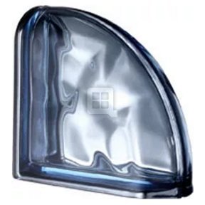 7.5 x 7.5 x 3 Pegasus Metalized Blue Wave Double End Block Glass Block