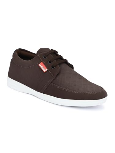 Image of Le Greem Men's Casual Lace-Up Shoes | Lightweight Synthetic Upper | Stylish & Comfortable Sneakers with Anti-Slip Sole - Black
