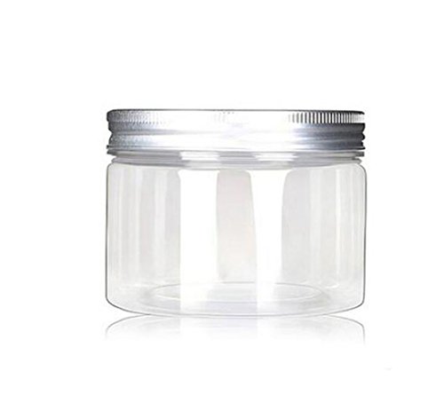 Lot de 6 bocaux de 120 ml Plastique Pet rechargeables Cosmétique conteneurs Cases avec capuchons en aluminium Argenté Crème Lotion Box pommades Bouteille Nourriture Bouteille Maquillage Pot