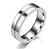 Banemi Ring Herren Retro, Ring Herren Kleiner Finger Edelstahl Glatte Oberfläche Verlobungsringe Ehemanngeschenk Größe 52 (16.6)