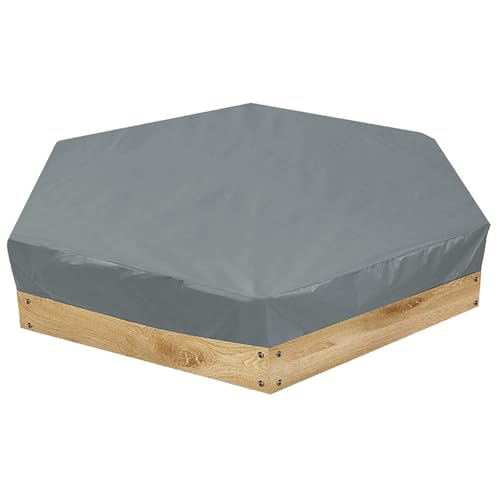 Funda para caja de arena impermeable hexagonal gris lona para exterior de terraza