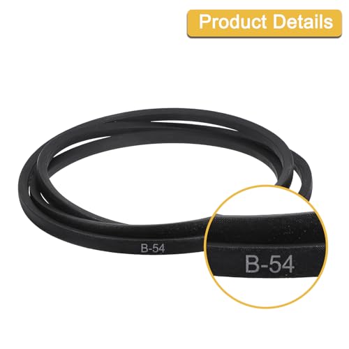 Image of uxcell 3 Pack B54 Classic Wrapped V-Belt, 57 inch Outside Circumference Wrapped Industrial Rubber V-Belt B Profile V-Belt for Industrial Machinery Equipment, Black