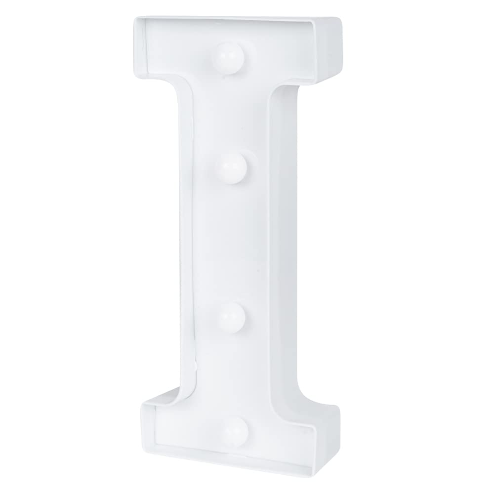 Restaurantware White Led Marquee Letter I Sign, 5.4 x 1.2 x 8.7 In
