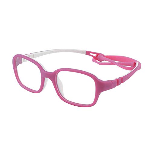 Unbreakable Kids Glasses Frame Bendable Flexible Cute Pink Eyewear Frame with Clear Square