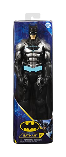 DC-COMICS-BATMAN-Personaggio-Batman-Tech-con-armatura-argento-e-nera-in-scala-30-cm-con-decorazioni-originali-mantello-e-11-punti-di-articolazione-Giocattoli-per-bambini-e-bambine-dai-3-anni