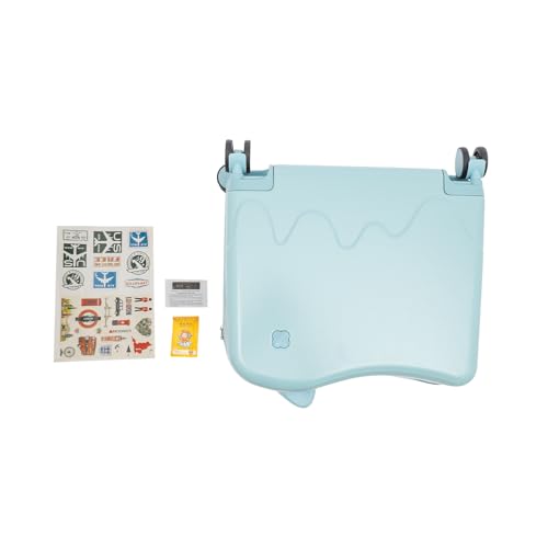 18" Kids Riding Suitcase, Rectangular Kids Luggage, Travel Trolley Case, Freestanding Rolling Luggage with Lock for Short Trips, School Trips, Outings-Sky Blue3