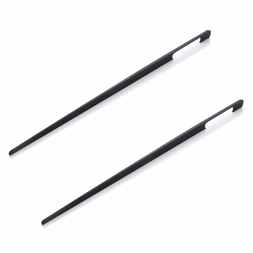 Image of LAPO 36 Inch Pull Handles for Storage Drawers and Cupboard Doors, Ideal for Office Drawers, Neat Hold Pattern, Scratch Resistant Coating, Hole to Hole Size 86.5 cm, Easy Install (Black, Pack of 4)
