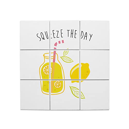 Carreaux céramique décoratifs 15,2x15,2 cm lot de 9 design Squeeze The Day