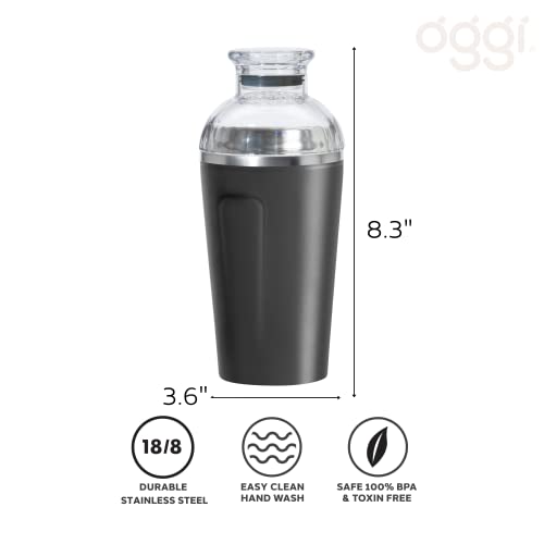 image for OGGI Groove Insulated Cocktail Shaker-17oz Double Wall Vacuum Insulate