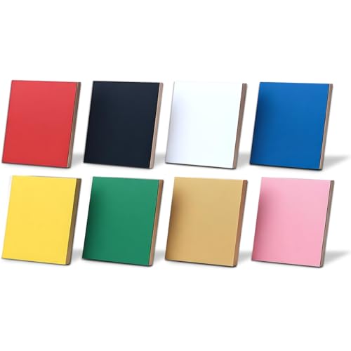 Creatorally Colores Contrachapado 6mm, Contrachapada Colorido Corte Laser 30x30 cm 8 Piezas, Madera de Tilo para Bricolaje, Grabado, Pirograbado (8 Colores)