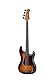 EKO Guitars PB‑300 E-Bass, Pappelkörper, Ahorngriff, Laurel-Tastatur, 2 Split-Coil-Pickups, Vintage-Brücke, 21 Tasten, Farbe Sunburst