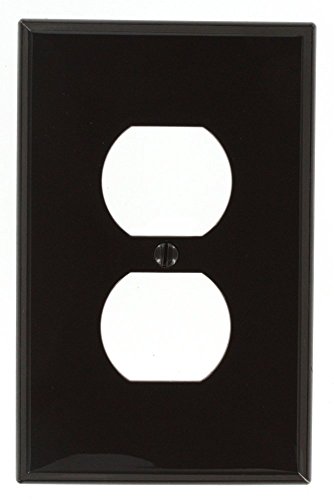 Image of Leviton 1-Gang, 1-Duplex, Midway Nylon Wallplate, Midway Size, 1 Pack, PJ8, Brown
