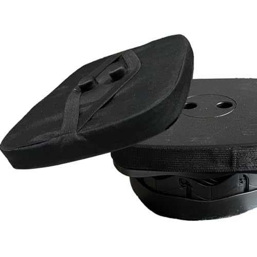 Image of Outward Gear Portable Collapsible Stool Set - Heavy Duty Square Collapsible Stool + Thick Seat Cushion - 550lbs Load Capacity for Camping Picnic Gardening Travel (Black /Black)