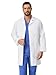COZY SCRUBS Professional White Lab Coat for Men, Button Front Long Sleeve Doctor Coat with 3 Pockets (Previously COZYFIT), M