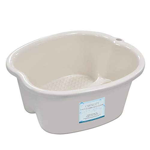 Ownest Foot Bath Spa,Water Spa and Foot Massage, Sturdy Plastic Foot Basin for Soaking Foot,Toe Nails, and Ankles,Pedicure,Portable Foot Tub-White