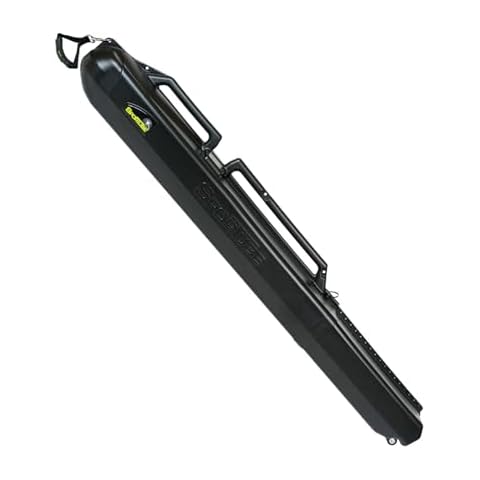 Sportube Series 2 Lightweight Travel Case for Skiing, Spearfishing, and Fishing Equipment Gear with Handle, Wheels, Straps, and Bands, Black Cover