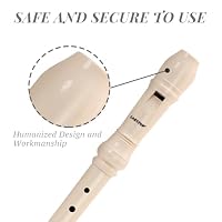 EAST TOP Soprano Recorder for Kids Beginners, 8 Hole Plastic German Fingering Flute Recorder 3 Piece with Cleaning stick, Cotton pouch, Fingering Chart, Colorful box (Ivory), as a gift — image 3