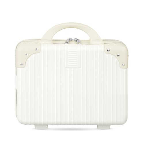 Storite Makeup Organizer Bag for Women - Travel Cosmetic Kit Storage Organiser - Travel Cosmetic Organizer Box | Portable Vanity Suitcase for Women & Girls- White