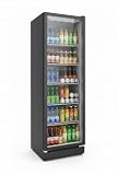 SCHOEPF Kühlschrank mit Glastüre - gewerblicher Getränkekühlschrank - Umluft - Glastür-Kühlschrank - 347 l - 5 verstellbare Drahtablagen - 194,5cm Höhe - GKS350 (Schwarz)