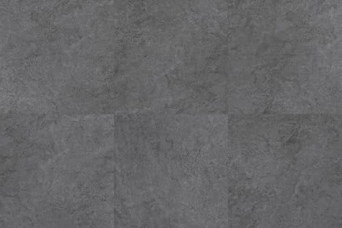 Vinyl Floor Tiles - 40 Tiles Peel & Stick Floor Tiles,12×12 Inch Luxury Sticky Floor Tiles 1.5mm Floor Vinyl Durable for Balcony,Bedroom,Kitchen,Living room Cover 3.72m²,Dark Concrete