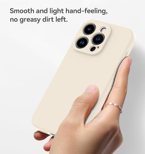 Image of DIZORO Square Microfiber Candy Case Compatible for iPhone 15 Pro Max Shockproof Slim Back Cover Liquid Silicone Case - Stone Grey