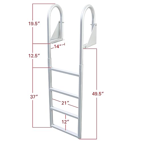 image for Extreme Max 3005.3473 Heavy Duty Flip-Up Dock Ladder with Comfortable 