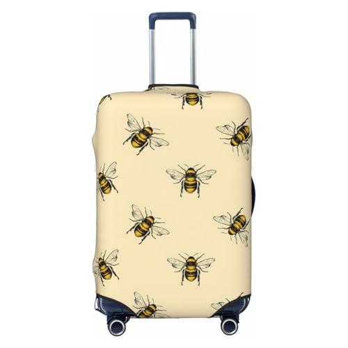 Honey Bee Print Washable Luggage Cover Fashion Suitcase Protector Cover Fits 18-32 Inch Luggage
