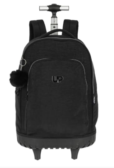 Mochila Com Carrinho Escolar Preta, Modelo MC49132UP-PT