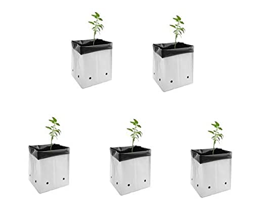 ZEONELY MART Poly Grow Bags/Grow Bags for Plants Big Size/Plant Covers/White Grow Bags/Grow Bags for Terrace Garden (30x30x60)(5 Qty)