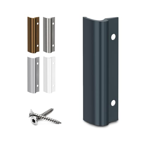 VOOXA Premium | Alu Balkontürgriff + Befestigungsschrauben | RAL7016 ANTHRAZIT MATT| gewölbter Griff, komfortable Handhabung für Balkon-/Terassentür außen