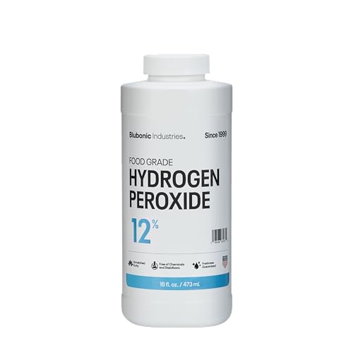 Blubonic Industries 12% Food Grade Hydrogen Peroxide - H2O2, Pure Oxygen and Water, 16 fl oz