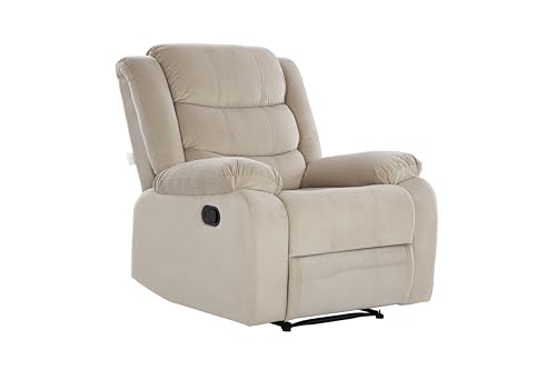 Image of Urban living - Illinois Single Seater Fabric Manual Recliner | 1 Seater Sofa | Single Sofa Recliner | 1 Seater Chair Sofa | 1 Year Warranty | Beige