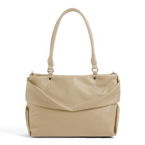 Image of EXOTIC Virelle Textured Dual Panel Handbag for Women | Spacious Multi-Compartment Carryall | Shoulder Carry with Adjustable Sling Strap | Premium PU Leather Purse