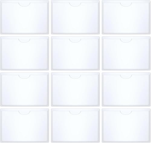 Dumhuts Lot de 12 Porte Carte Handicapé pour Pare-Brise - Étuis Autocollants Transparent de 6x9cm - Supports de Carte Réutilisables pour Stationnement et...