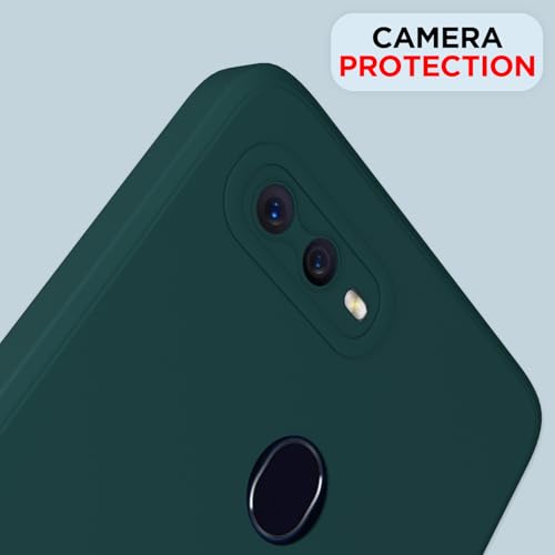 Image of Outlouders Back Cover for Oppo F9 / F9 Pro / A5 / A5S | Camera Protection | Durable Soft Matte Silicone Bumper Case (Green)