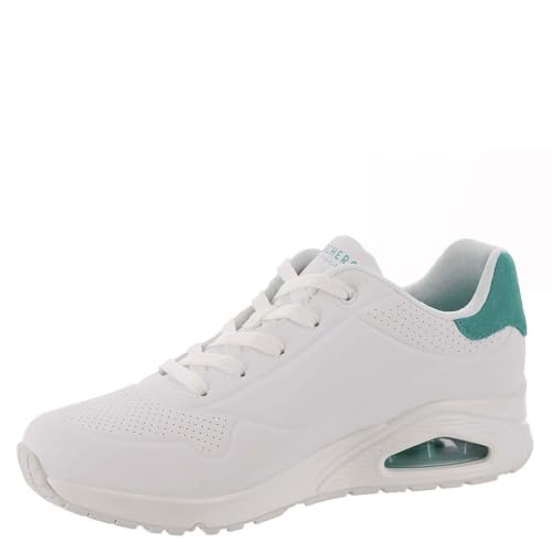 Skechers Damen Stand On Air UNO, White Durabuck Mint Suede Trim, 41 EU