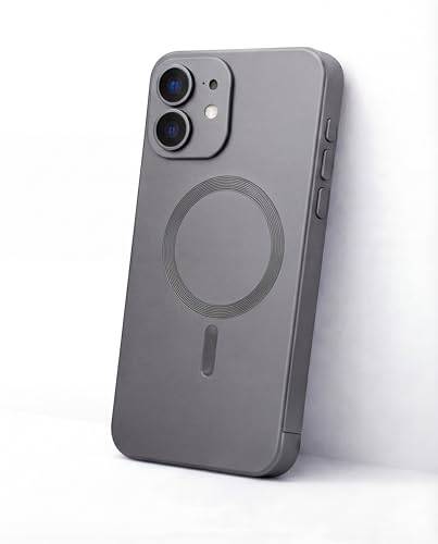Image of amazon basics Premium Mag-Safe Case for iPhone 11 | Shockproof & Anti-Scratch Cover | Soft Silicone with Wireless Charging | Camera Lens Guard - Gray