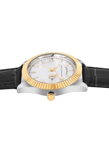 Image of French Connection Day Date Silver Dial Quartz Watch for Men - FCN0135SBL
