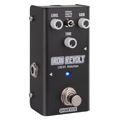 SHAEVLE Pedal de distorsión para guitarra - Circuito totalmente analógico con 3 tonos de distorsión, bypass real y tamaño compacto para guitarristas IRON REVOLT (Distortion) | Ya disponible en tu tienda friki favorita! En mundofriki.es!