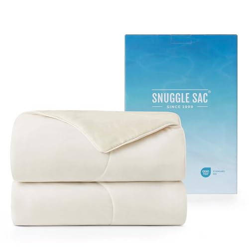 Snuggle Sac Natural Viscose Cooling Comforter Queen Size, Lightweight Breathable Silky Cooling...