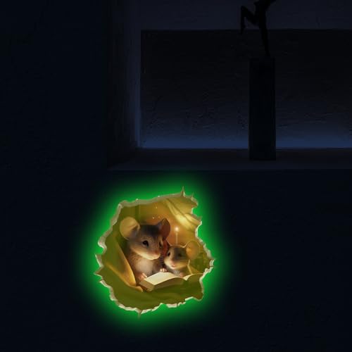 Vinilo Decorativo Ratón 3D Brilla en la Oscuridad Pack x4 miniatura 6