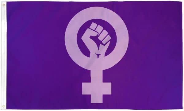 Miniatura 1 de Bandera de símbolo feminista de 3 x 5 pies, poli - Derechos de las mujeres Derechos del útero Come and Take It